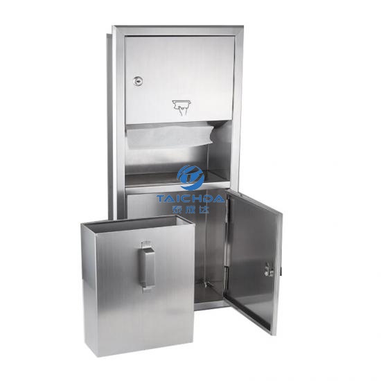 Recessed stainless steel bathroom cabinet