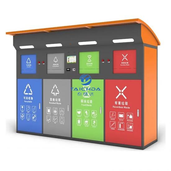 Stainless Steel Four Drawer Type Waste Recycling Bins