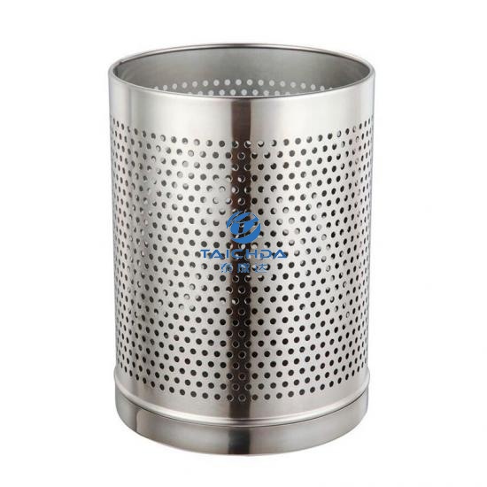 Punching Stainless Steel Hotel Round Trash Cans