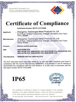 IP65 certificate