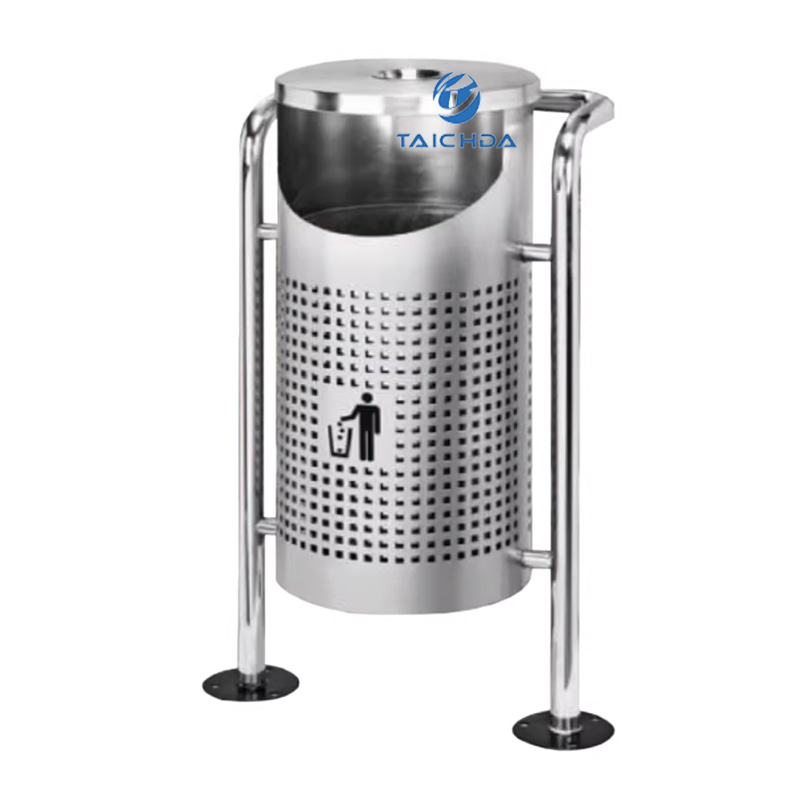 Stainless steel trash can
