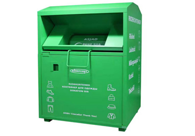 Instalación de contenedor de reciclaje para donación de ropa