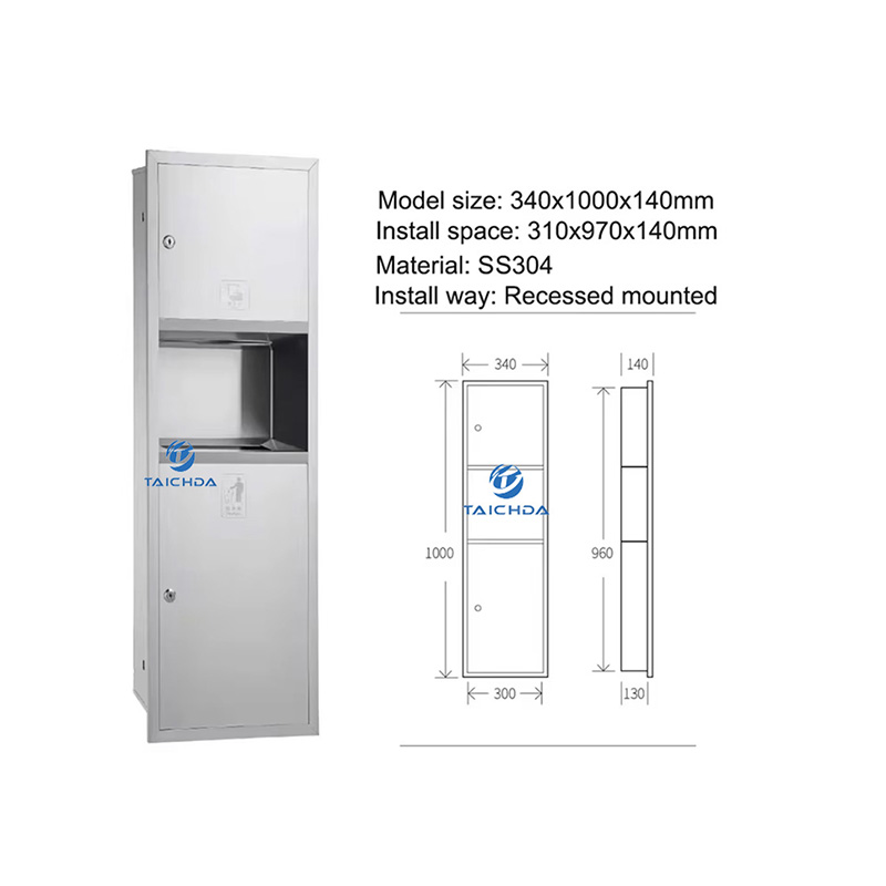 Recessed paper towel dispenser
