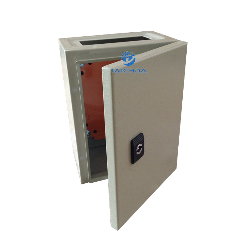 Caja de distribución de energía de chapa metálica de una sola puerta con recubrimiento en polvo