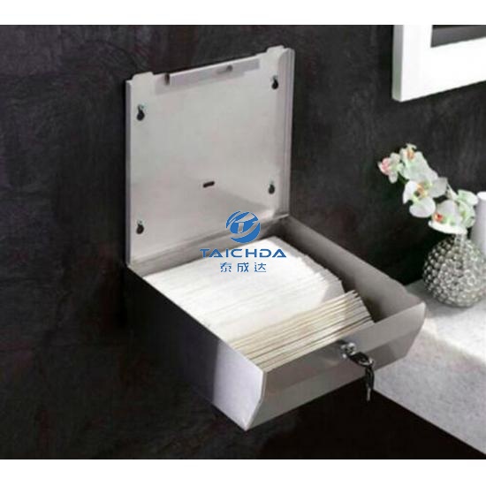 Hole free design toilet towel dispenser